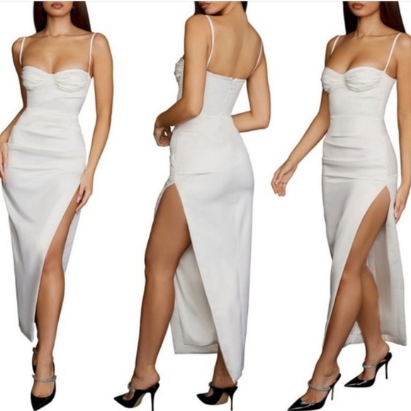 House of CB Flora Dress Ivory Size Large - Picture 1 of 6